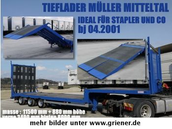 Müller-Mitteltal TS 3 / TIEFLADER HYDRAULISCHE RAMPE STAPLER / !!  - Низкорамный полуприцеп