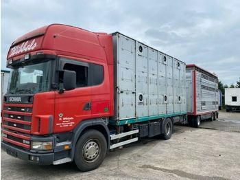 Грузовик для перевозки животных Scania 164/580 Topline 2 Stock V8 Pezzaioli Anhänger
