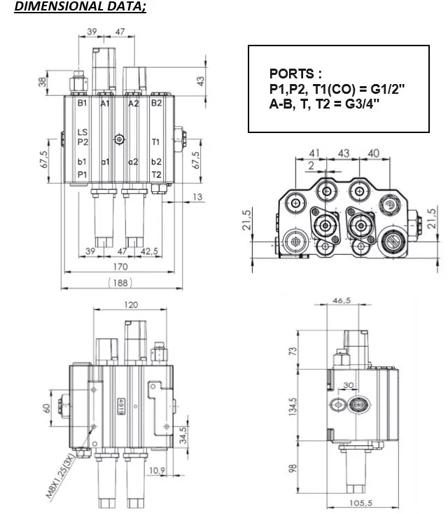 Фронтальный погрузчик для трактора для Грузовиков Front loader valve with Load Sensing LS valve 4 function Joystick 90 l/min 24 gp Case IH: фото 14