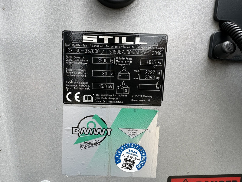 Электропогрузчик Still RX60-35/600 Triplo 595 Freelift/3e/4e functie elektrisch 2018: фото 17