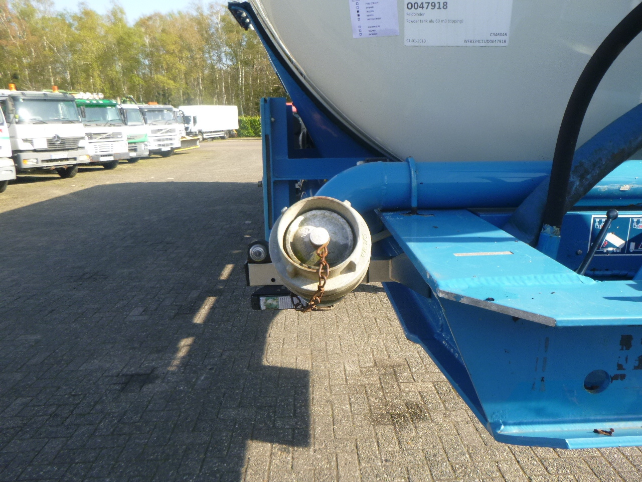 Полуприцеп-цистерна для транспортировки муки Feldbinder Powder tank alu 60 m3 / Compressor diesel engine.: фото 24