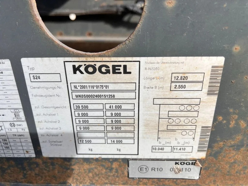 Полуприцеп-контейнеровоз/ Сменный кузов Kögel 40FT HC, liftaxle, BPW+drumbrakes, empty weight, 5.380KG, NL-chassis,: фото 19