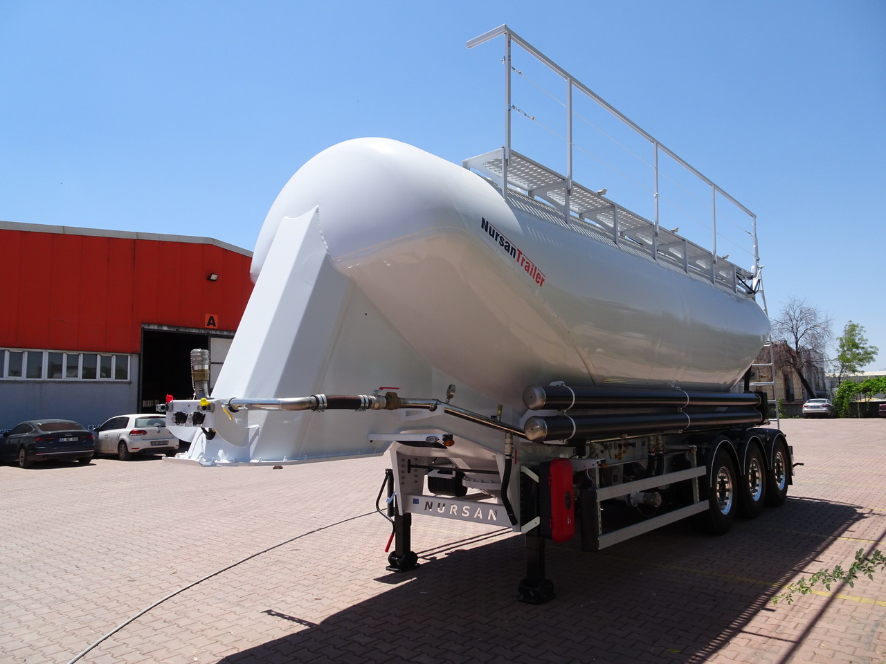 Новый Полуприцеп цистерна для сыпучих грузов для транспортировки силоса NURSAN Aluminium W Type Silo: фото 8