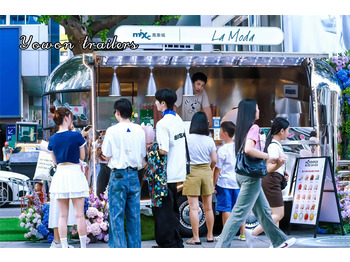 Новый Торговый прицеп для транспортировки пищевых продуктов YOWON shiny stainless steel food vending cart mobile stream line trailer: фото 3