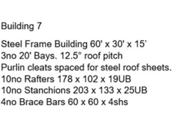 Жилой контейнер 60' x 30' x 15' Steel Frame Building, 3no 20' Bays, Brace Bars: фото 1