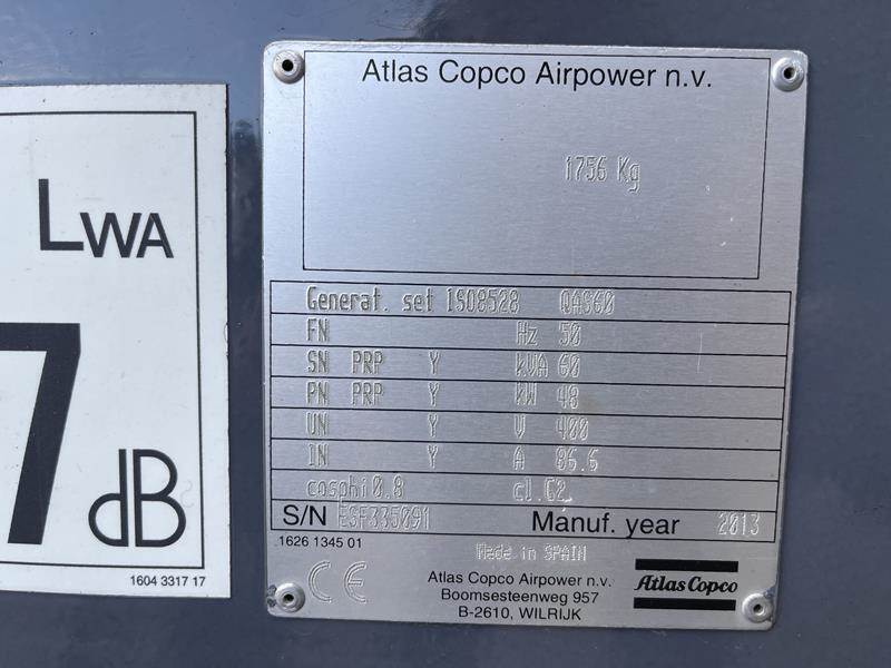 Электрогенератор Atlas-Copco QAS 60: фото 8