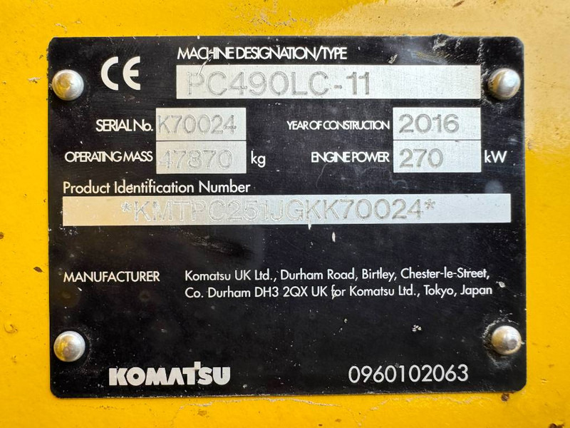 Гусеничный экскаватор Komatsu PC490LC-11 - Rear + Side Camera / CE: фото 18