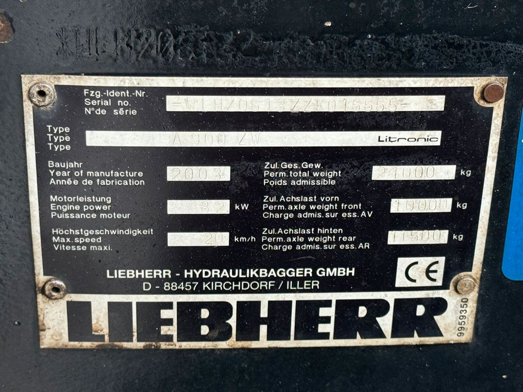 Колёсный экскаватор Liebherr A 900 ZW Litronic Mobilbagger *Greifer *21 Ton: фото 17