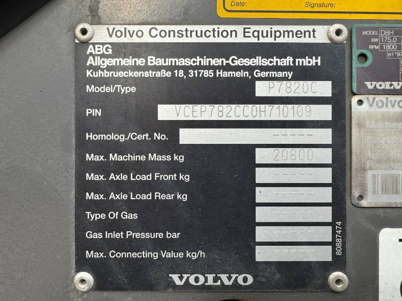 Асфальтоукладчик Volvo P7820C - 7.5 Meter Paving Width / Topcon GPS: фото 18