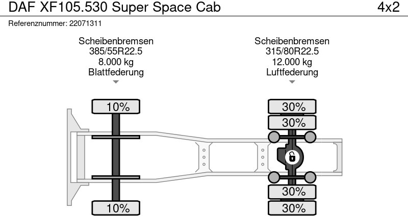 Тягач DAF XF105.530 Super Space Cab: фото 12