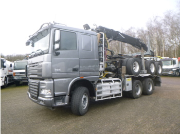 D.A.F. XF 105.510 6x4 + Loglift F281S83 crane / timber truck + dolly - тягач