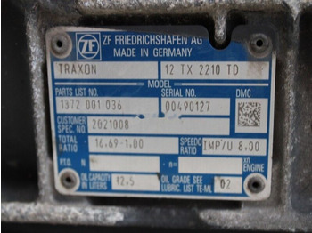 Коробка передач для Грузовиков DAF TRAXON 12 TX 2210 TD R=16,69-1,00 2021008: фото 5