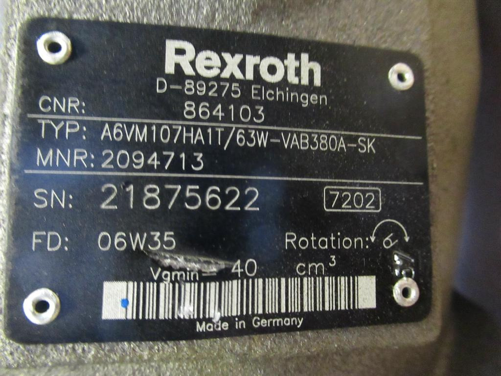 Гидравлический мотор для Строительной техники Rexroth A6VM107HA1T/63W-VAB380A-SK -: фото 5