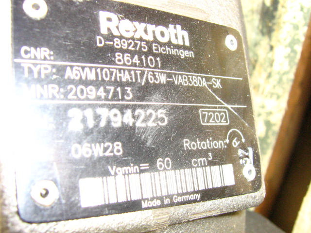 Гидравлический мотор для Строительной техники Rexroth A6VM107HA1T/63W-VAB380A-SK -: фото 2