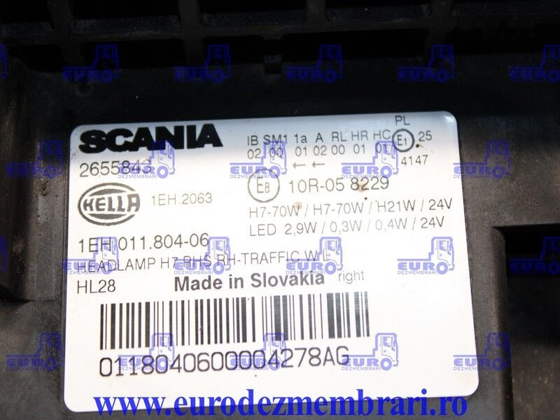 Передняя фара для Грузовиков Scania NGS 2655843, 2379894: фото 3