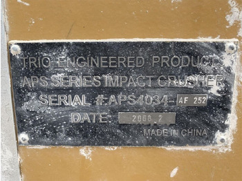 Ударная дробилка TRIO APS4034 Impact Crusher: фото 3