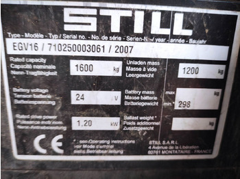 Штабелер Still EGV 16: фото 5 Штабелер Still EGV 16: фото 5