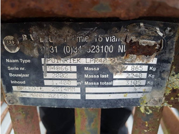 Ковш Ahlmann AZ150-Beco LPR40-2,51 mtr-Skeleton bucket: фото 3