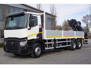 Лесовоз, Автоманипулятор для транспортировки леса RENAULT C430 / HIAB 244 EP-5 HIDUO crane 8400 kg 15 m / Platform with stanchions: фото 3