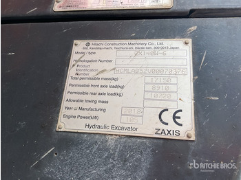 Колёсный экскаватор HITACHI ZX140W-6