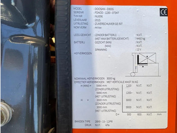 Дизельный погрузчик Doosan D30G Yanmar 3 ton Triplex Freelift Sideshift Diesel Heftruck 470 cm hefhoogte: фото 3