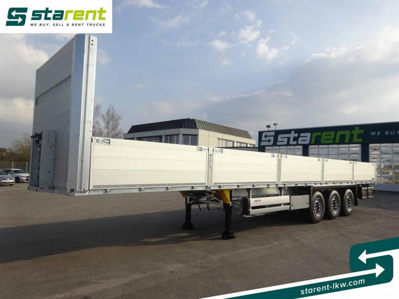 Schmitz Baustofftrailer, Liftachse, Rungen, 80cm Bordwände - Полуприцеп бортовой/ Платформа: фото 1 Schmitz Baustofftrailer, Liftachse, Rungen, 80cm Bordwände - Полуприцеп бортовой/ Платформа: фото 1