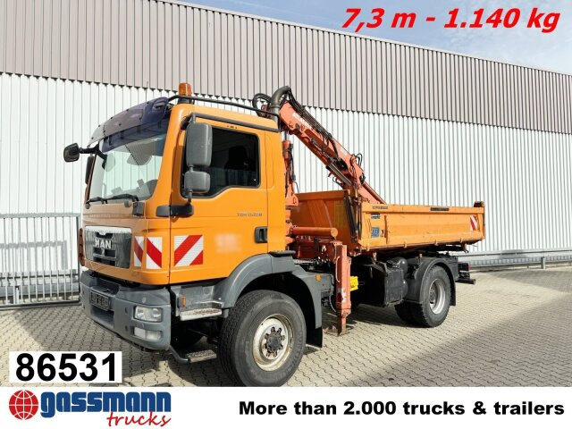 MAN TGM 13.250/340 4x4 BL, EEV-Motor, Kran Atlas - Самосвал, Автоманипулятор: фото 1 MAN TGM 13.250/340 4x4 BL, EEV-Motor, Kran Atlas - Самосвал, Автоманипулятор: фото 1