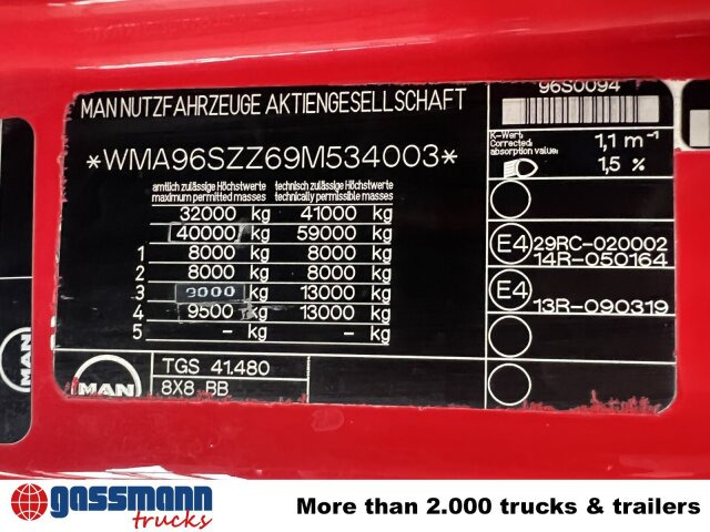 MAN TGS 41.480 8X8 BB, Motorabtrieb - Крюковой мультилифт: фото 5 MAN TGS 41.480 8X8 BB, Motorabtrieb - Крюковой мультилифт: фото 5