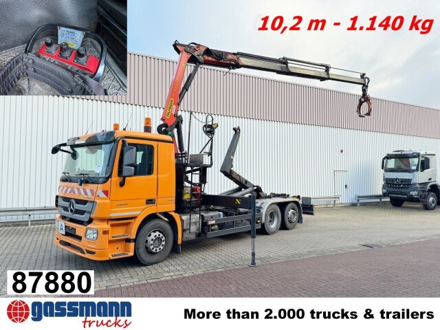 Mercedes-Benz Actros 2541 L 6x2, Lenkachse, Meiller RK 20.65, - Крюковой мультилифт, Автоманипулятор: фото 1 Mercedes-Benz Actros 2541 L 6x2, Lenkachse, Meiller RK 20.65, - Крюковой мультилифт, Автоманипулятор: фото 1