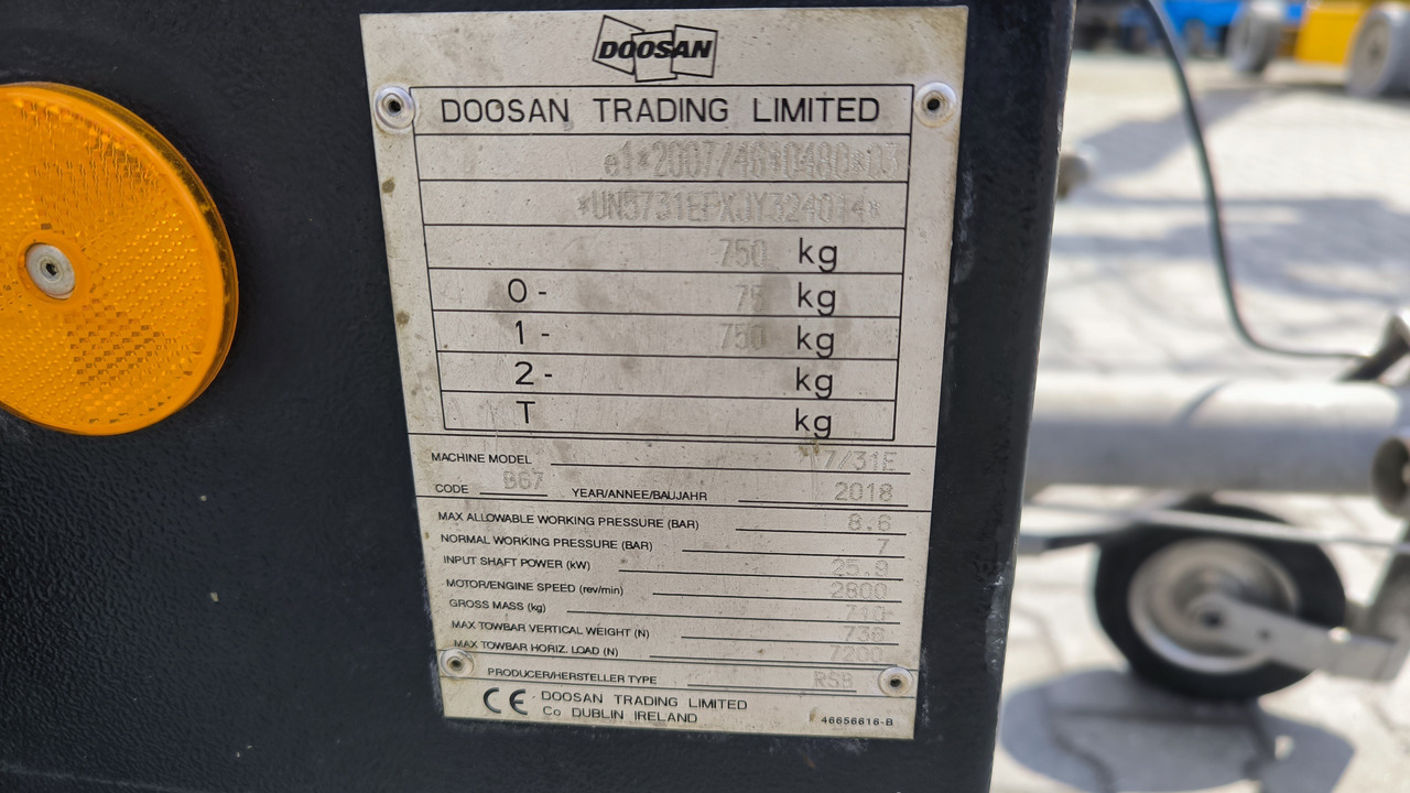 Воздушный компрессор DOOSAN 731E: фото 7