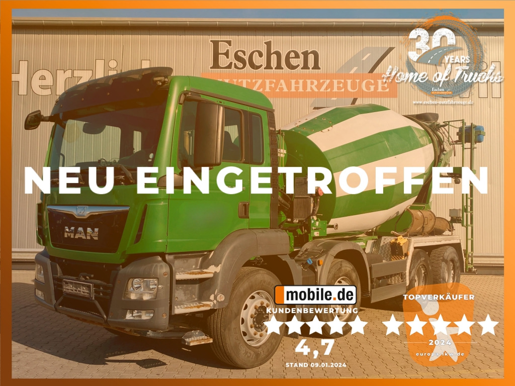 MAN TGS 32.360 8x4 BB / 9 m³ Stetter-Aufbau - Автобетоносмеситель: фото 1 MAN TGS 32.360 8x4 BB / 9 m³ Stetter-Aufbau - Автобетоносмеситель: фото 1