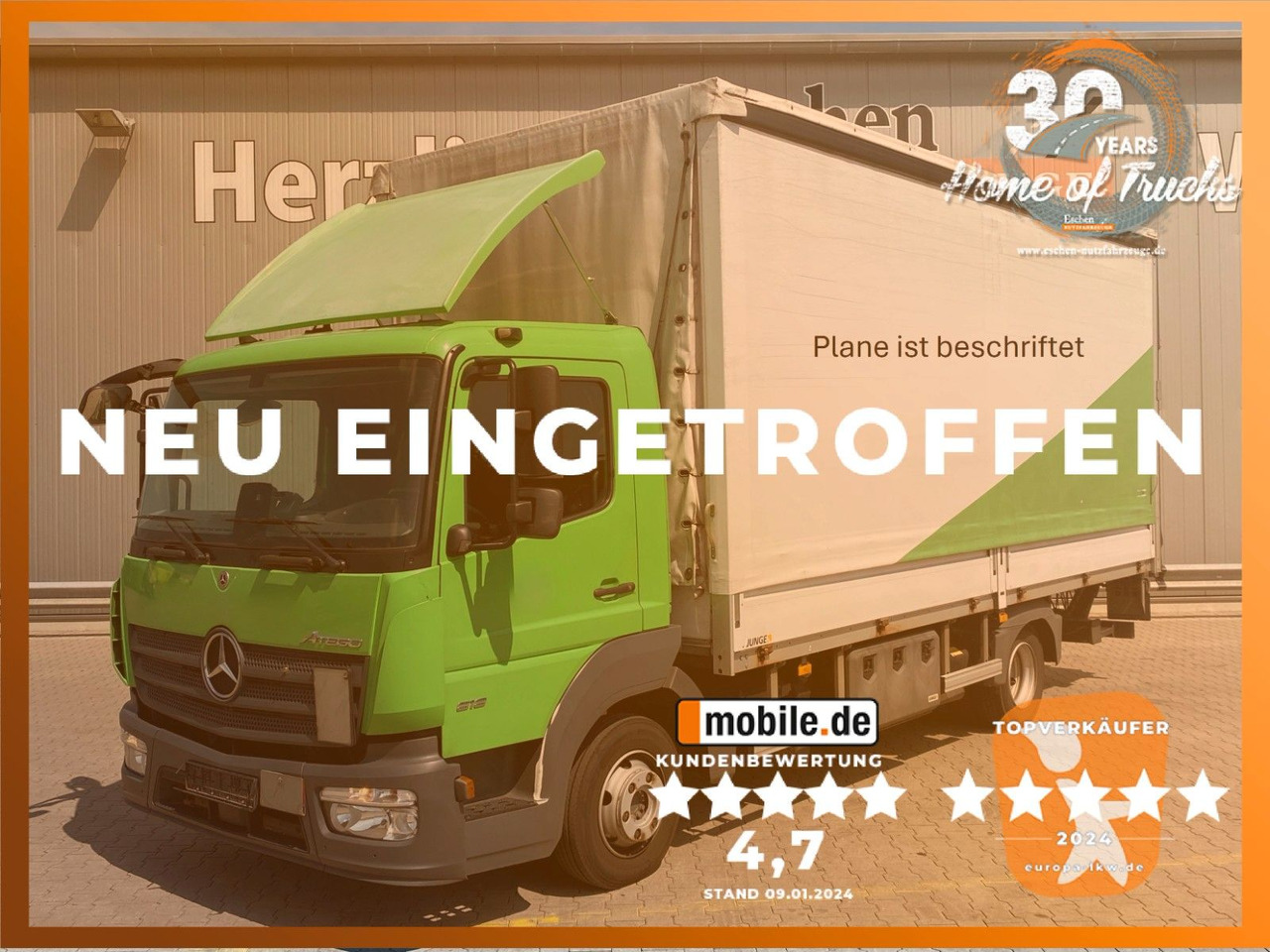 Mercedes-Benz Atego 818 | MBB LBW 1,00to.*Edscha*2x Gardine*AC - Тентованный грузовик: фото 1 Mercedes-Benz Atego 818 | MBB LBW 1,00to.*Edscha*2x Gardine*AC - Тентованный грузовик: фото 1