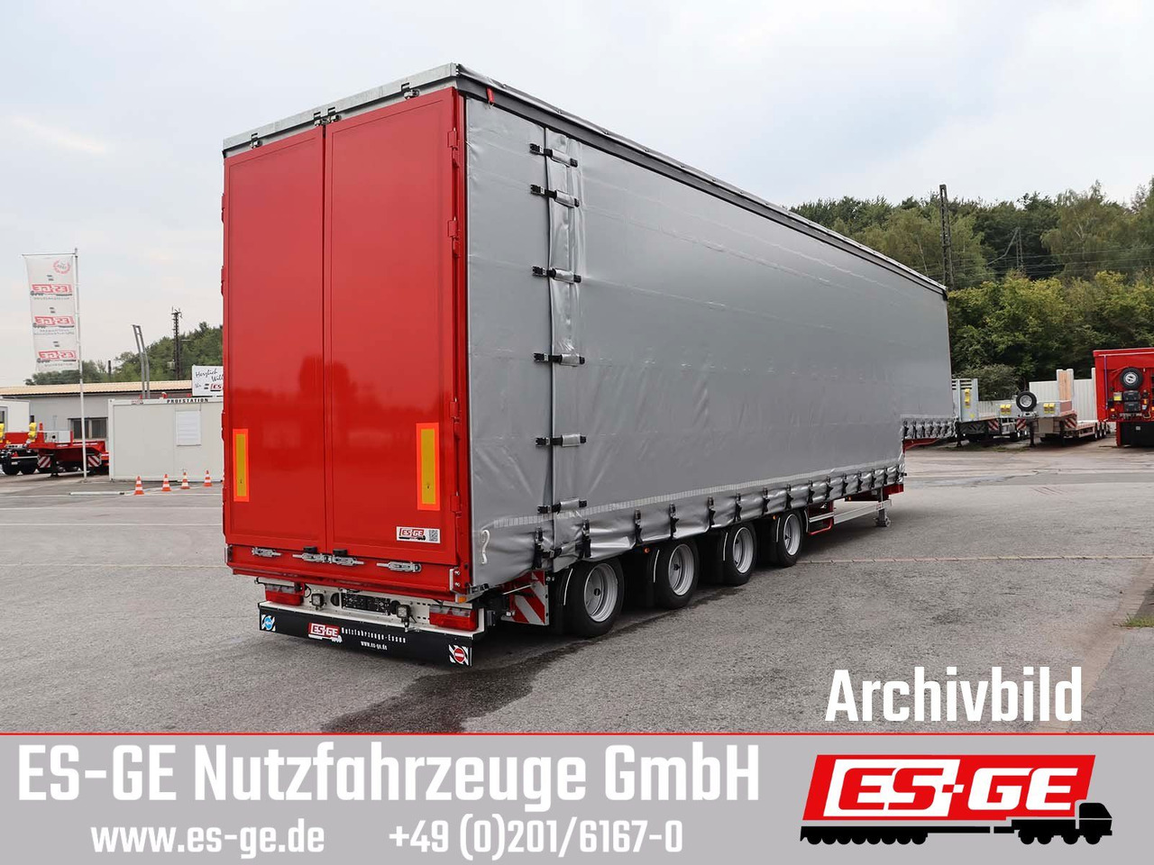 ES-GE 4-Achs-Satteltieflader mit Curtainsider-Aufbau - Низкорамный полуприцеп: фото 3 ES-GE 4-Achs-Satteltieflader mit Curtainsider-Aufbau - Низкорамный полуприцеп: фото 3