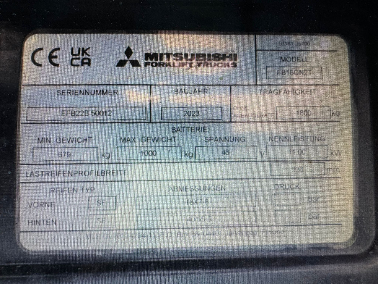 Новый Электропогрузчик Mitsubishi FB18CN2T 32hours!: фото 6 Новый Электропогрузчик Mitsubishi FB18CN2T 32hours!: фото 6