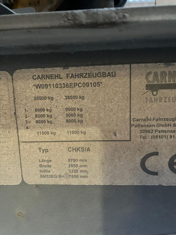 CARNEHL Kippauflieger CHKS A Kippauflieger - Самосвальный полуприцеп: фото 5 CARNEHL Kippauflieger CHKS A Kippauflieger - Самосвальный полуприцеп: фото 5