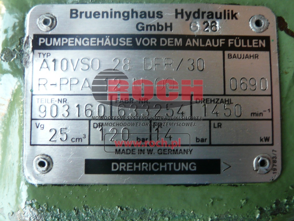 BRUENINGHAUS HYDROMATIK A10VSO28DFR/30R-PPA12N00 903160 - Гидравлический насос: фото 2 BRUENINGHAUS HYDROMATIK A10VSO28DFR/30R-PPA12N00 903160 - Гидравлический насос: фото 2