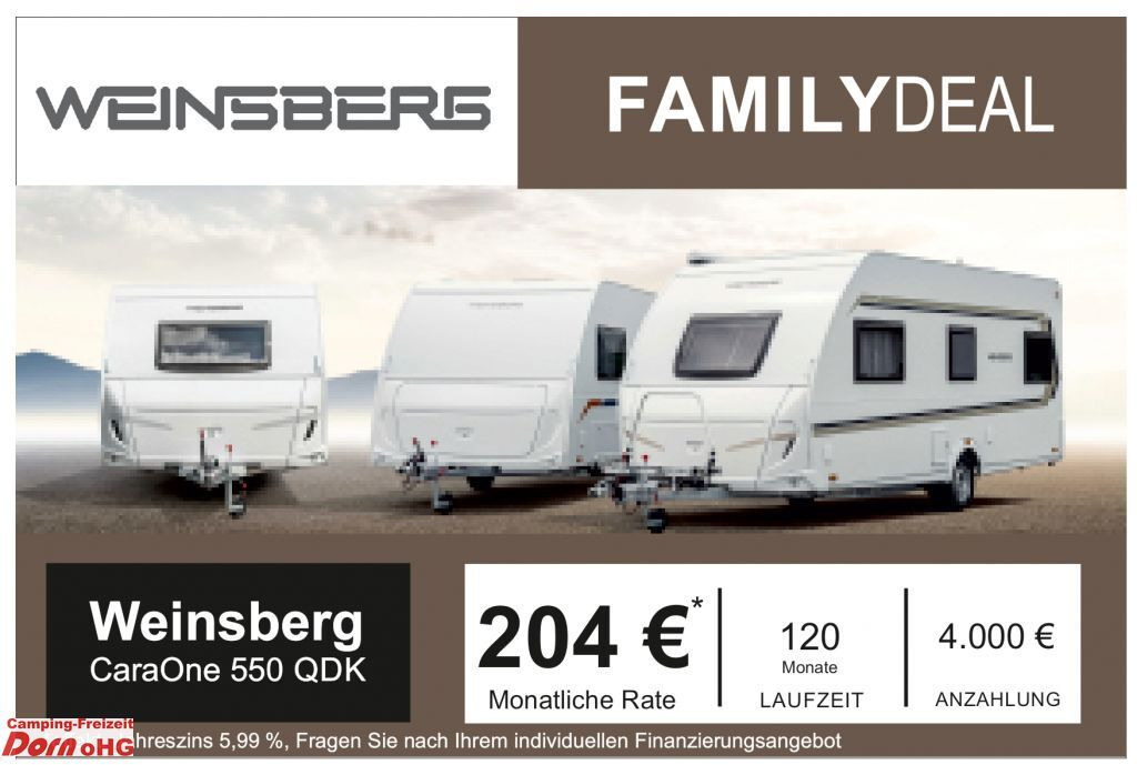 Weinsberg CaraOne 550 QDK Deckenschränke - Прицеп дача: фото 1 Weinsberg CaraOne 550 QDK Deckenschränke - Прицеп дача: фото 1