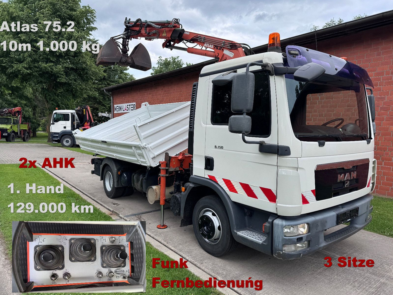 MAN TGL 8.150 3 S-Kipper Atlas 75 10m -1t. Funk FB - Малотоннажный самосвал: фото 1 MAN TGL 8.150 3 S-Kipper Atlas 75 10m -1t. Funk FB - Малотоннажный самосвал: фото 1