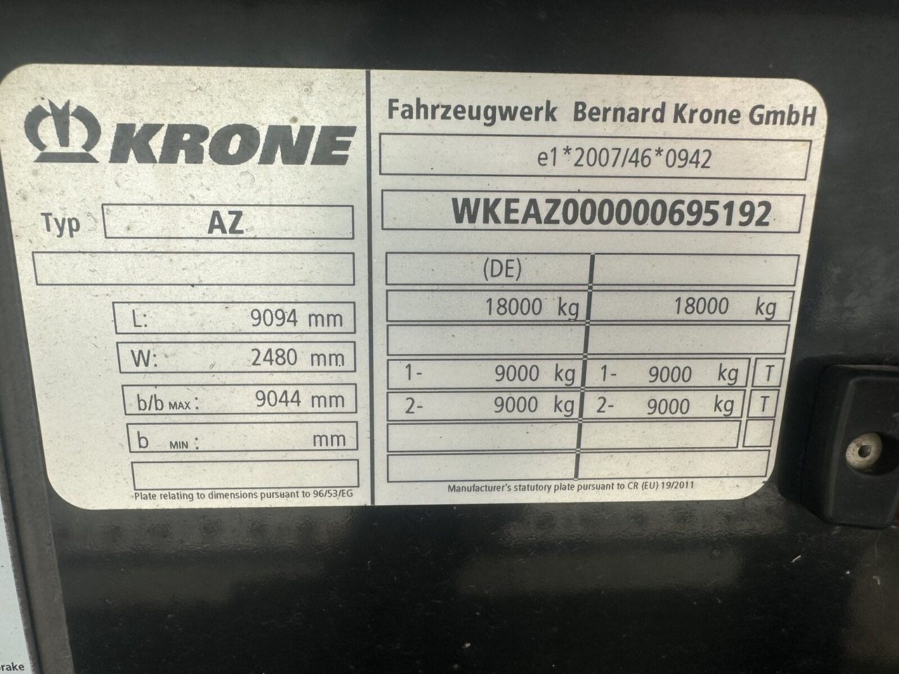 Krone AZW 18 AZW 18 - Прицеп-контейнеровоз/ Сменный кузов: фото 2 Krone AZW 18 AZW 18 - Прицеп-контейнеровоз/ Сменный кузов: фото 2