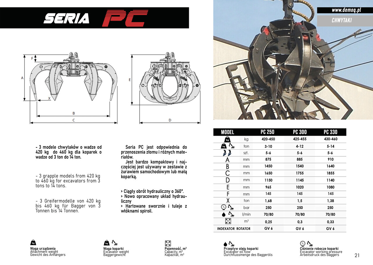 DEMOQ PC330 Hydraulic Polyp -grab - Грейфер для Строительной техники: фото 4 DEMOQ PC330 Hydraulic Polyp -grab - Грейфер для Строительной техники: фото 4