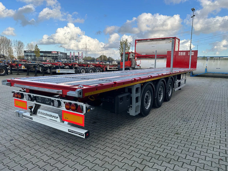 Kässbohrer NEU Heavy-Duty Platform, Heckbündig, Twistlocks (1x 40FT / 2x 20FT), ADR (EX/II, EX/III, FL, AT), Rungtasschen, Scheibebremsen - Полуприцеп бортовой/ Платформа: фото 3 Kässbohrer NEU Heavy-Duty Platform, Heckbündig, Twistlocks (1x 40FT / 2x 20FT), ADR (EX/II, EX/III, FL, AT), Rungtasschen, Scheibebremsen - Полуприцеп бортовой/ Платформа: фото 3