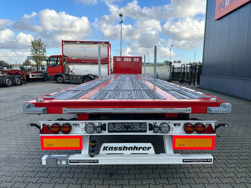 Kässbohrer nieuwe, direct leverbare Heavy-Duty platte oplegger, Heckbündig, Twistlocks (1x 40FT / 2x 20FT), rongpotten, schijfremmen, NL-re - Полуприцеп бортовой/ Платформа: фото 4 Kässbohrer nieuwe, direct leverbare Heavy-Duty platte oplegger, Heckbündig, Twistlocks (1x 40FT / 2x 20FT), rongpotten, schijfremmen, NL-re - Полуприцеп бортовой/ Платформа: фото 4