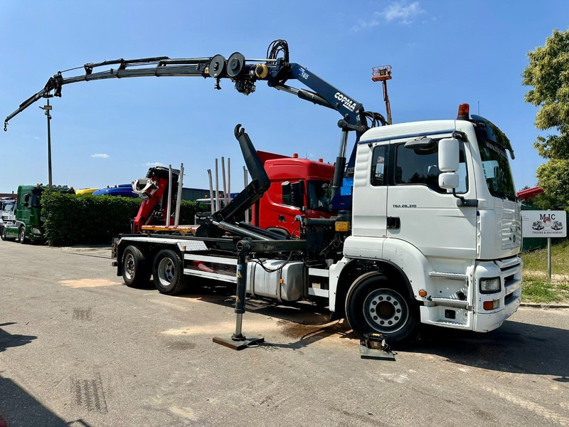 MAN TGA 26.310 6X2 HOOKLIFT + CRANE COPMA 160.4 + JIB J2 + WINCH - RADIO - LIFT + STEERING AXLE - EURO 3 - BE - Крюковой мультилифт, Автоманипулятор: фото 1 MAN TGA 26.310 6X2 HOOKLIFT + CRANE COPMA 160.4 + JIB J2 + WINCH - RADIO - LIFT + STEERING AXLE - EURO 3 - BE - Крюковой мультилифт, Автоманипулятор: фото 1