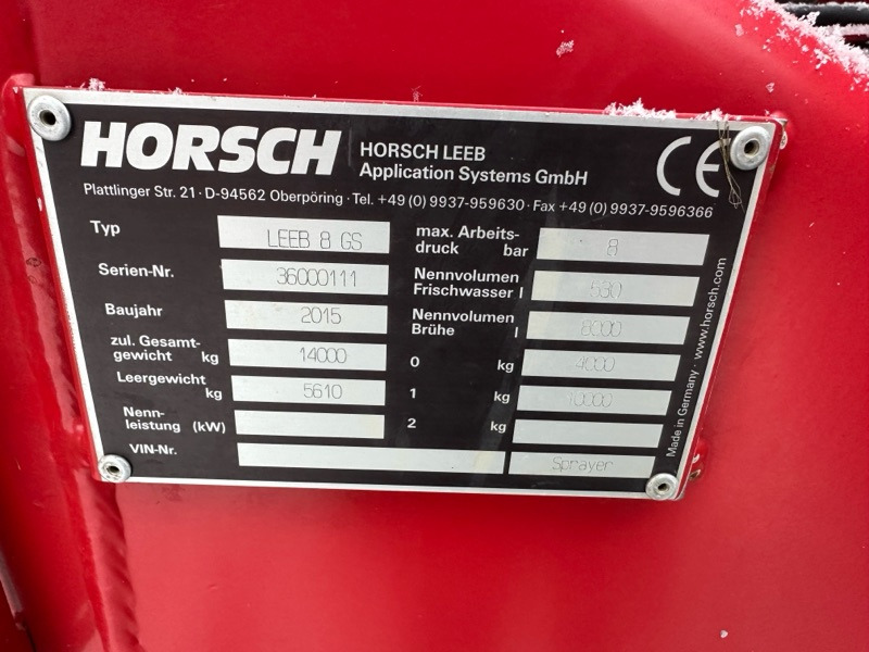 Horsch LEEB 8 GS - Опрыскиватель: фото 2 Horsch LEEB 8 GS - Опрыскиватель: фото 2
