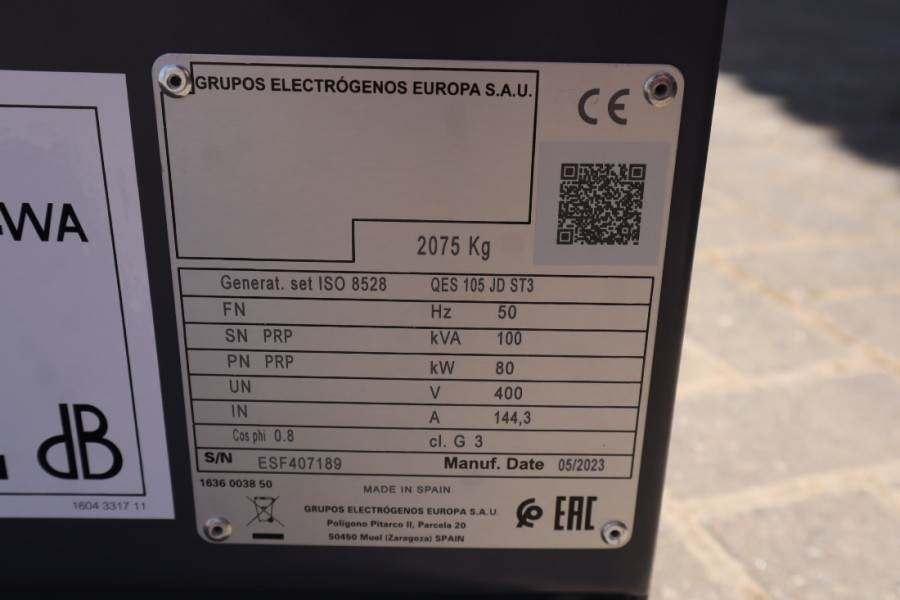 Atlas Copco QES 105 JD ST3 Valid inspection, *Guarantee! Diese - Электрогенератор: фото 5 Atlas Copco QES 105 JD ST3 Valid inspection, *Guarantee! Diese - Электрогенератор: фото 5