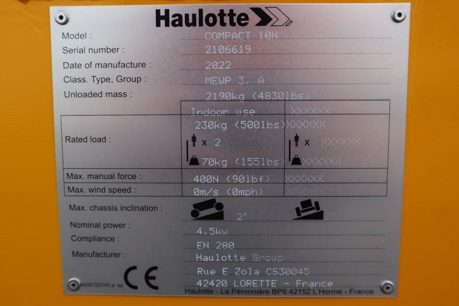Ножничный подъемник Haulotte Compact 10N Valid Inspection, *Guarantee! 10m Work: фото 6