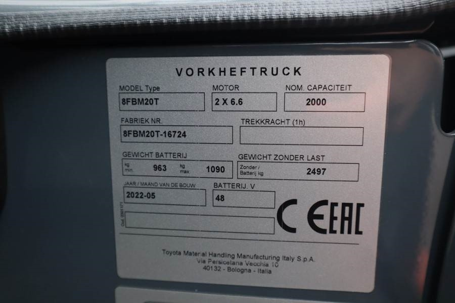 Дизельный погрузчик Toyota 8FBM20T Valid inspection, *Guarantee! Electric, 47: фото 12 Дизельный погрузчик Toyota 8FBM20T Valid inspection, *Guarantee! Electric, 47: фото 12