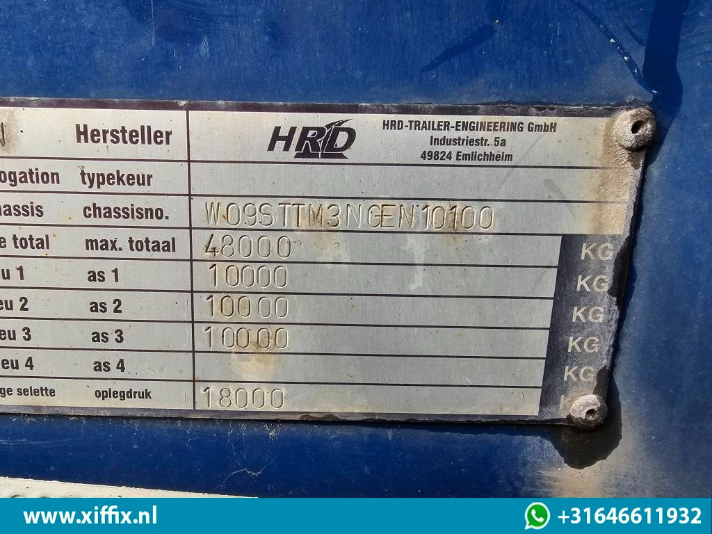 Низкорамный полуприцеп HRD 3-ass. Uitschuifbare Semi dieplader / 1x naloop gestuurd: фото 13