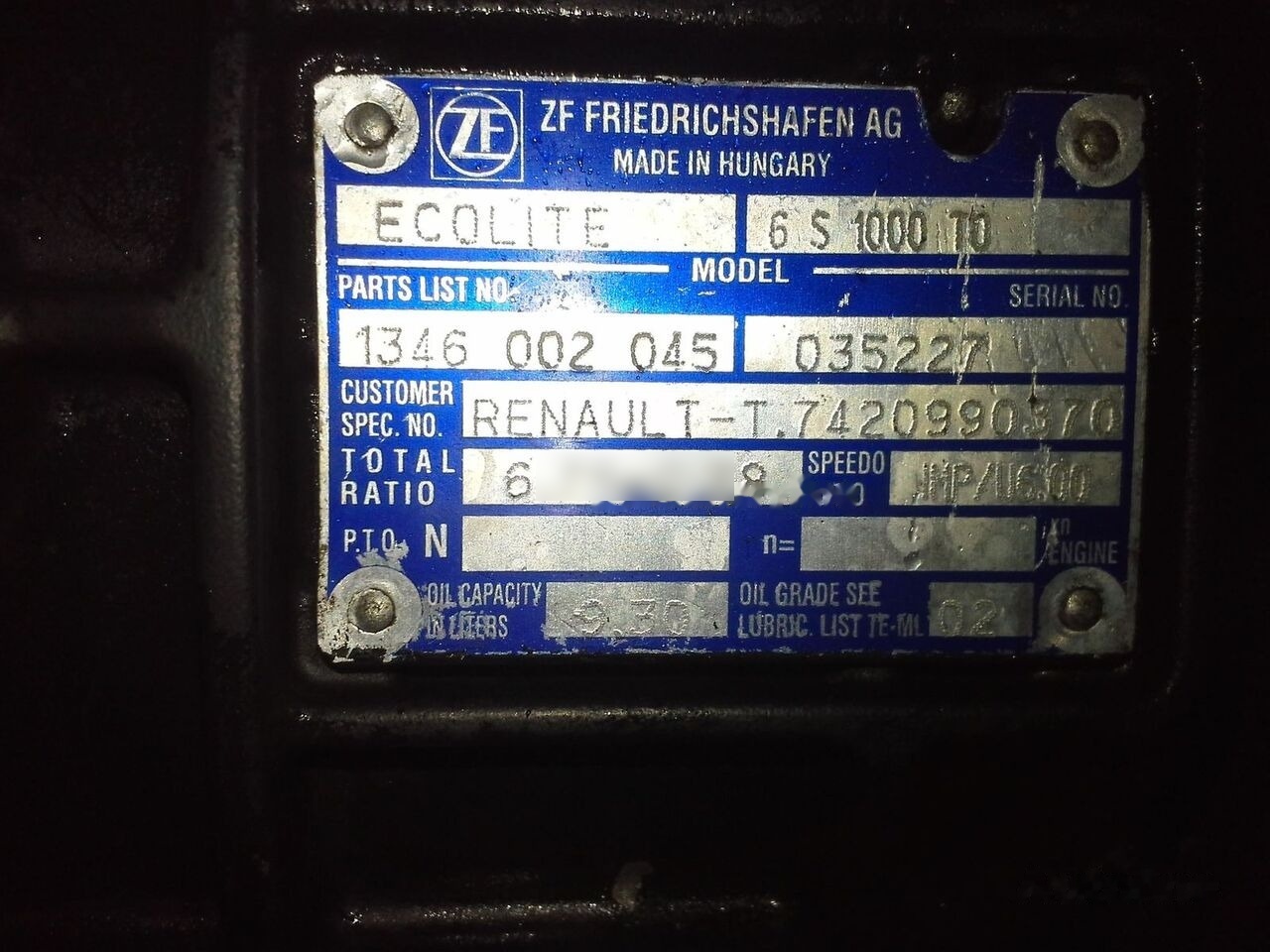 ZF 6S1000T0 Renault - Коробка передач для Грузовиков: фото 2 ZF 6S1000T0 Renault - Коробка передач для Грузовиков: фото 2