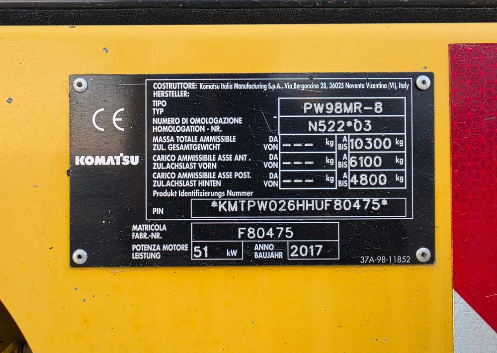 Komatsu PW 98MR-8, 2017 ROK, 5200 MTH, BEZ DPF i ADBLUE в лизинг Komatsu PW 98MR-8, 2017 ROK, 5200 MTH, BEZ DPF i ADBLUE: фото 17